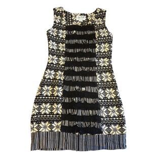 An Ren New York wearable art wool blend ruffle sleeveless Lagenlook dress S